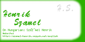 henrik szamel business card